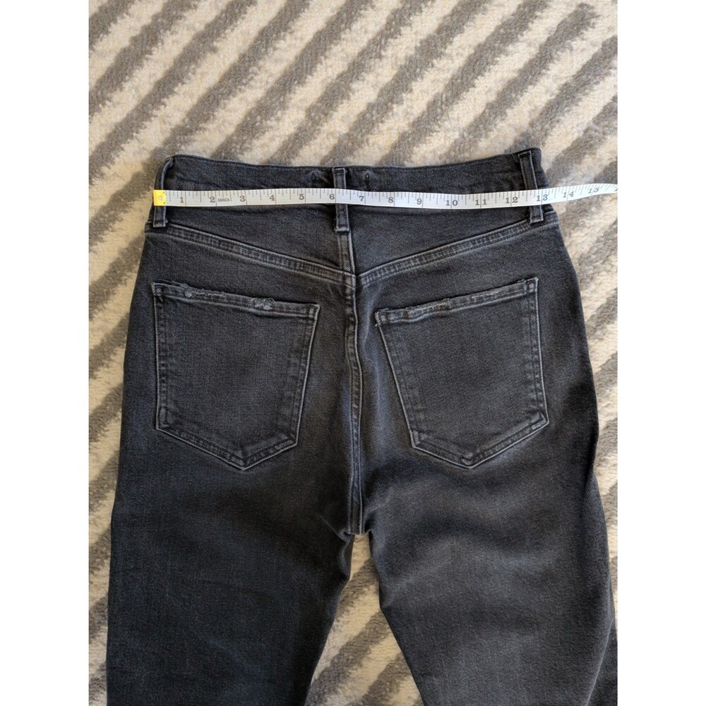 Agolde Riley High Rise Straight Crop Jeans Panoramic Black Size 26 - Picture 6 of 7